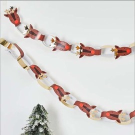 40 Christmas Reindeer Paper Chains, DIY Christmas Decorations, Childrens Paper Chains, Christmas Crafts, Christmas Party Decoration