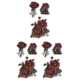 KING HORSE 3D Hm742 Tattoo Stickers, Rose Letters, Regular Size, Pack of 3