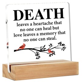 Memorial Gifts for Loss of Loved One - Sympathy Gifts fors Loss of Husband Wife Mom Dad - Remembrance Gifts for Men Women Clear Desk Sign Decor Home Desk Decor (4 x 4 Inches)