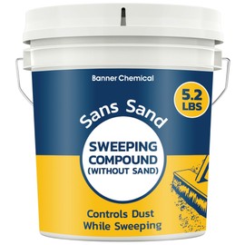 Banner Chemical Sans Sand Gritless Sweeping Compound Without Sand – Effective Dust Control, Non Abrasive and Safe for Smooth, Finished & Polished Floors, Oil Free, Made in USA (5.2 lbs)