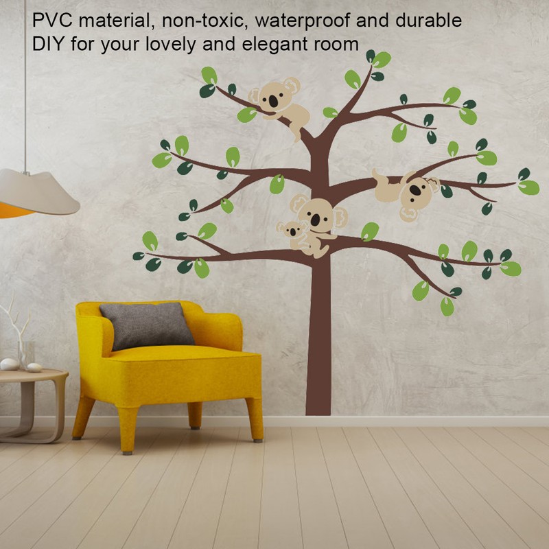 Cute Cartoon Koala and Tree Removable Wall Sticker Stylish Living