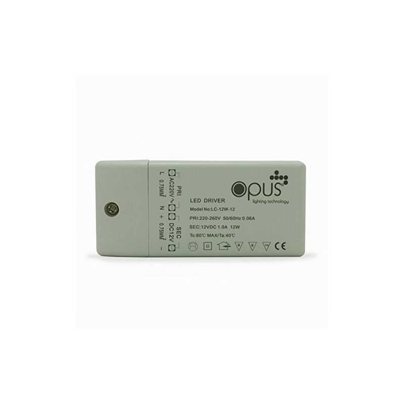 Opus 12w 12v DC Compact LED Driver Transformer for use