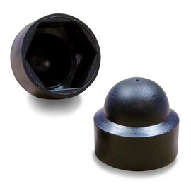ajile - 20 pieces - Snap on domed nut bolt cap, protective cover for M10, 17 mm nut - BLACK plastic - FAH117