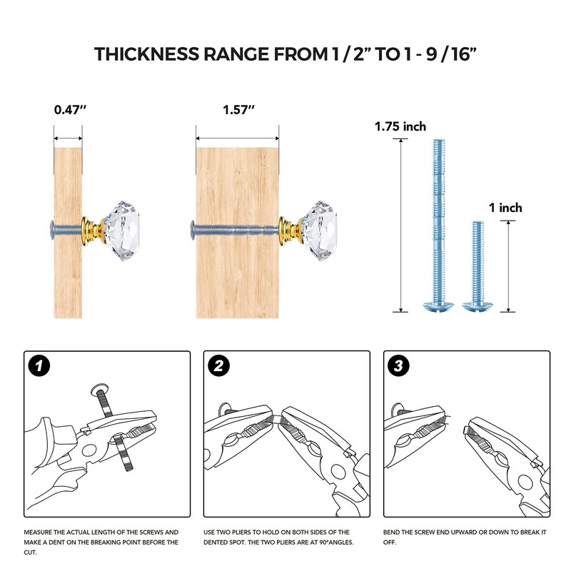 Ravinte 25 Pack Crystal Drawer Knobs - Glass Cabinet Knobs,