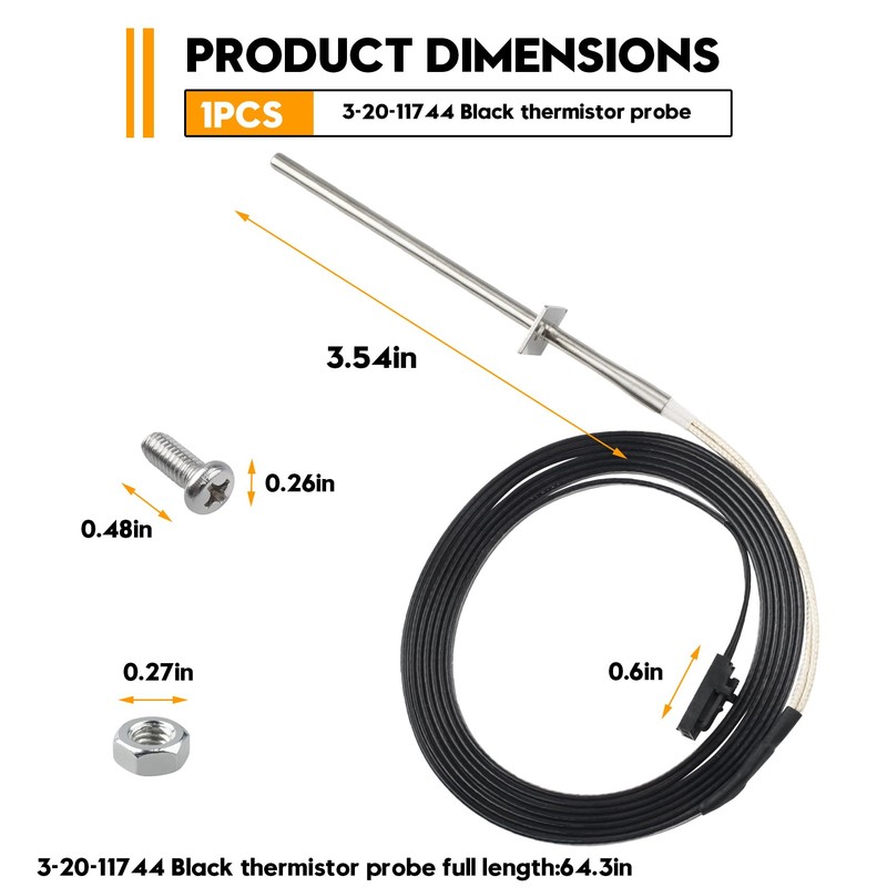 3-20-00744 Black ESP Thermistor Probe for Harman Accentra, Advance, P38,