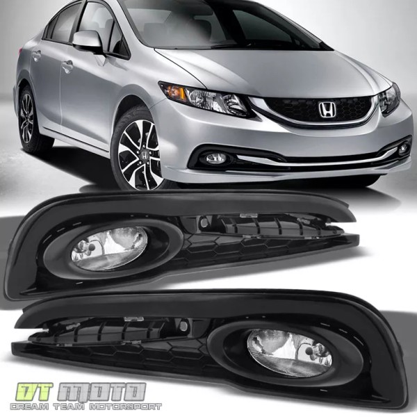 DTMOTO For 2013-2015 Honda Civic 4Dr Sedan Bumper Fog Lights
