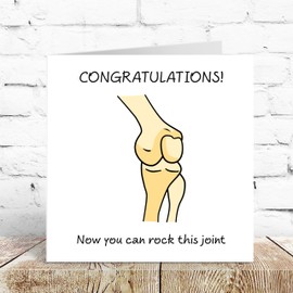 SWIZZOO Knee Replacement Card Knee Surgery Card or Knee Operation Card - Funny Rock This Joint - Congratulations New Knee - Get Well Soon Recover Quickly