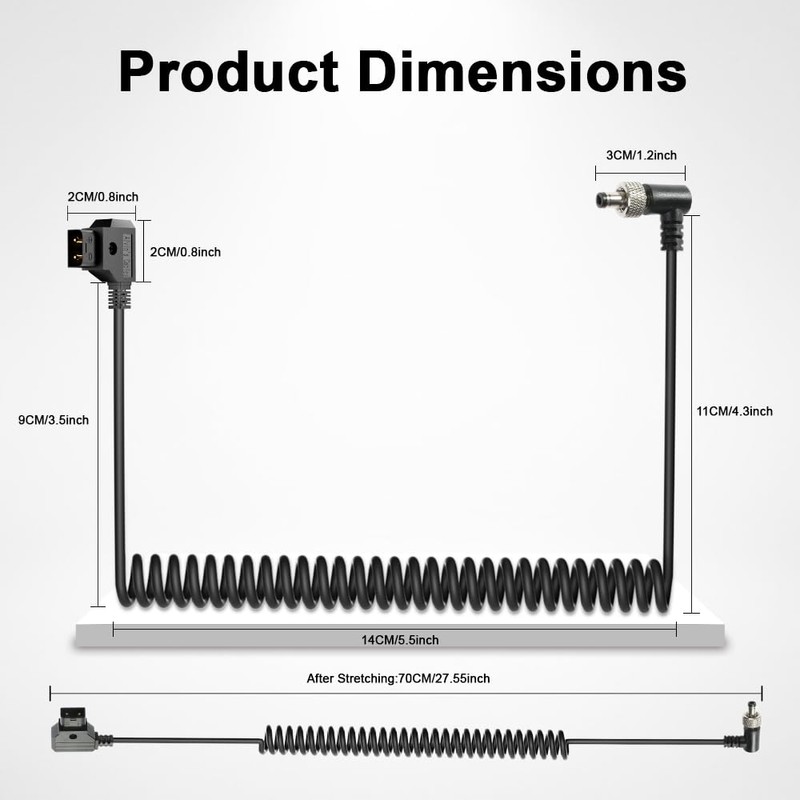 Alvin's Cables D-Tap to Right Angle Locking DC Coiled Power