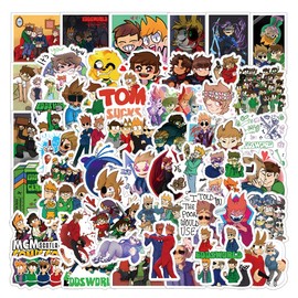 62Pcs Eddsworld Anime Game Stickers Pack, Manga Poster Cartoon Vinyl Waterproof for Water Bottle,Laptop,Phone,Skateboard,Scrapbooking,Journaling Gifts for Adults Teens Kids for Party Favor Supply