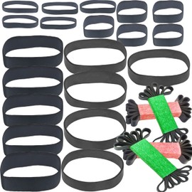 Tactical Rubber Bands - 40 Pack Assorted Sizes (2.4", 3.3", 3.7", 5") Optimized for Survival Gear, Camping, Fishing, Hiking - Heavy Duty Black Elastic Bands Thick and Strong for Outdoor Use