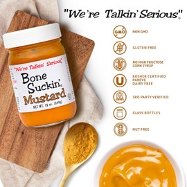 Bone Suckin' Sauce Mustard, Non GMO, Gluten and Fat Free, Great Tasting Condiment (2 Count, Original)