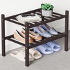 Smiry Bamboo Shoe Rack for Closet, 2 Tier Small Wooden