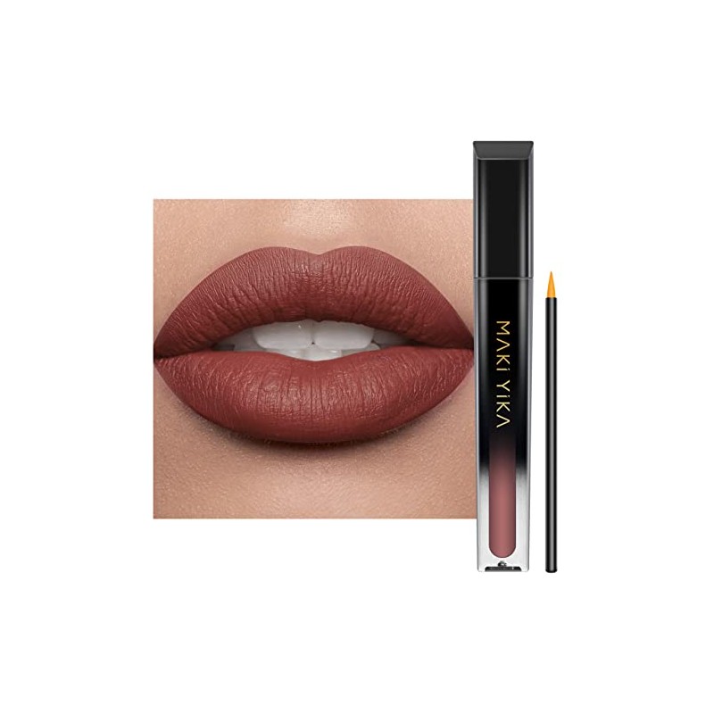 MAKI YIKA- Lápiz labial marrón nude para mujer, lápiz labial
