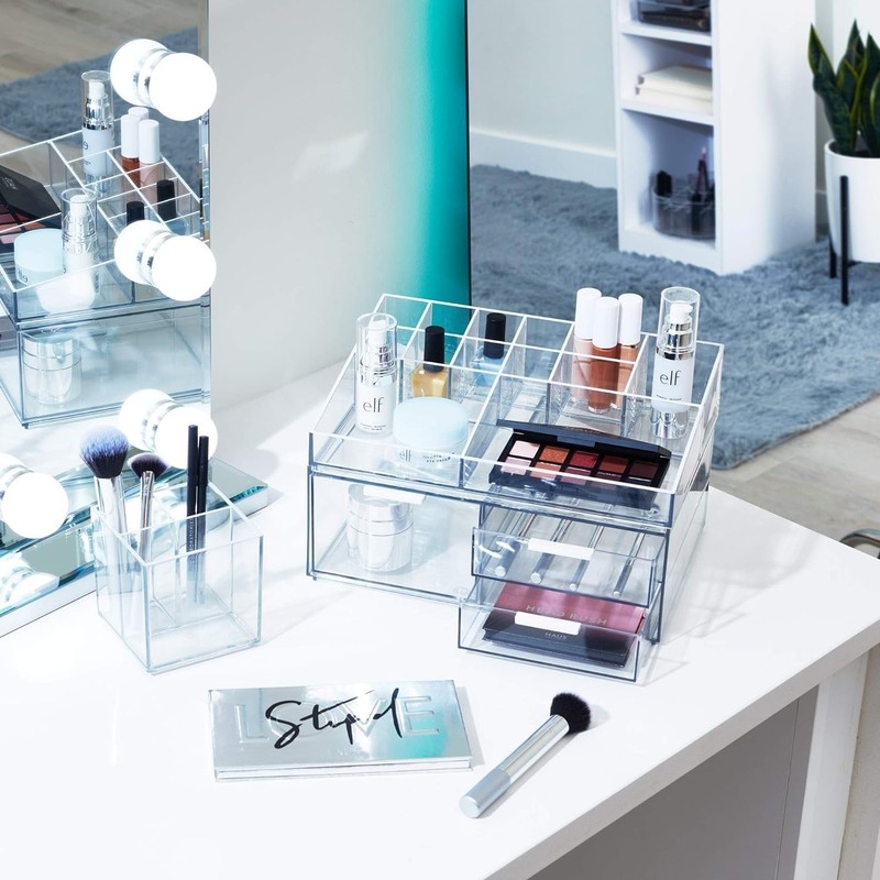 iDesign The Sarah Tanno Collection Wide Plastic Cosmetic Drawer Organizer,