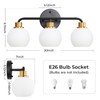 3 Light Bathroom Vanity Light, Black and Gold Bathroom Light