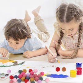 lahnao 160 Pcs Colourful Pom Poms, 20mm Pompoms for Crafting, Mini Pompoms for Crafting, Small Pom Poms for DIY Creative Crafts and Easter Decoration (2cm)