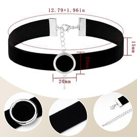 Eigso Women Velvet Choker Necklaces Velvet Rhinestone Goth Necklaces Collars for Women, Zinc