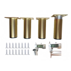 PUTOAHAO 4 Adjustable Furniture Feet, Cabinet Legs, Aluminium Alloy (Diameter 38 mm), Furniture Foot Height Adjustable (0-15 mm), Thick Pipe Wall, Furniture Foot for TV Cabinet, Bathroom, Kitchen, DIY
