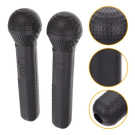 Operitacx 2Pcs Kids Microphone Toy - Realistic Pretend Play Mic for Singing, Hosting, Reporting & Role-Playing (Plastic, Child-Safe Design)