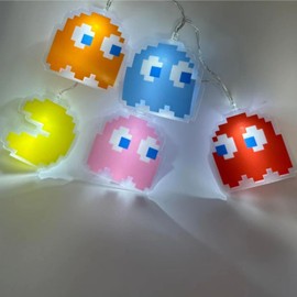 Paladone Pac - Cadena de luces LED, retro, decoración de sala de juegos y iluminación