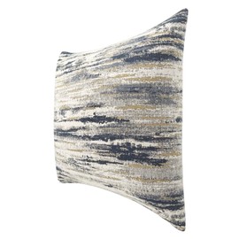 ROMANDECO Jacquard Chenille Striped Decorative Throw Pillow Covers for Couch Set of 2, 20x20 Inches, Navy Blue