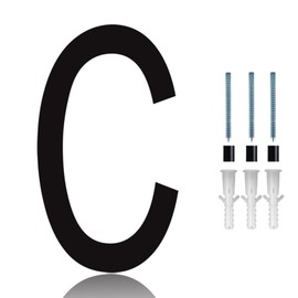 6 inch Modern 3D House Numbers, BetterJonny Balck Acrylic Anti-Rust House Numbers Garden Door Mailbox Decor Number with Matching Screw for Home Decoration, Number C