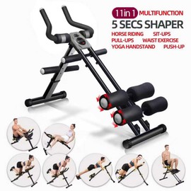 Magic BB Foldable Ab Workout Machine for Home Gym – Adjustable Core & Waist Trainer for Women, Full Body Abdominal Exercise Equipment with Resistance Bands & LCD Display (Gray)