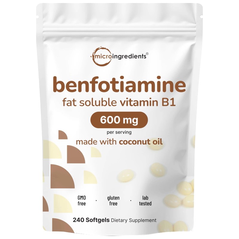 Micro Ingredients Vitamin B1 Benfotiamine 600mg Per Serving 240 Coconut