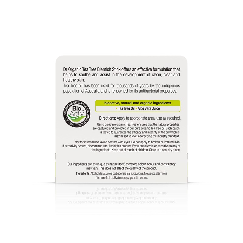 Dr Organic, Organic Tea Tree Blemish Stick , Natural ,