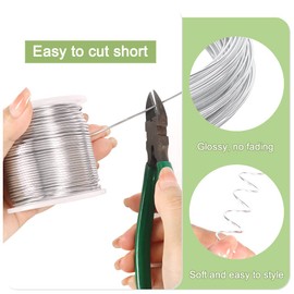 GINOYA Aluminum Wire, 16 Gauge 164 Feet Bendable Metal Wire with Spool for Craft Jewelry Making (Silver)