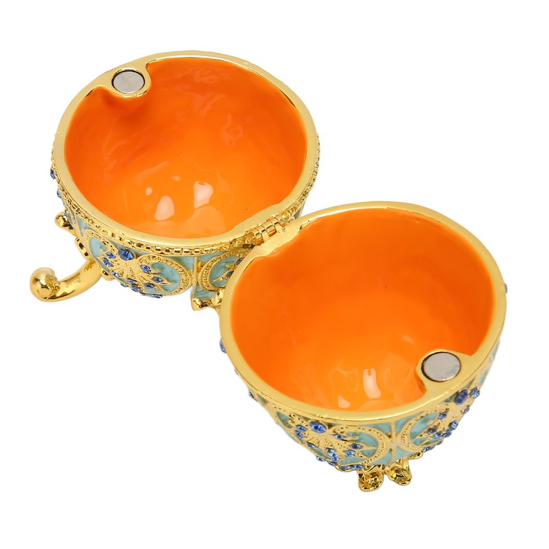 Egg Trinket Box Enamelled Jewelry Box Zinc Alloy Exquisite Jewelry