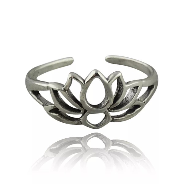 FashionJunkie4Life Lotus Flower Toe or Midi Ring 925 Sterling Silver