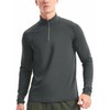 Mens 1/4 Zip Pullover Lightweight(Steel Grey,XL)