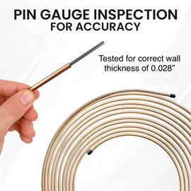 The Stop Shop 25 Feet of 3/16 Inch (4.75 mm) Copper Nickel Brake Line (.028" Wall Thickness) with Fittings