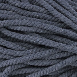 Natural Twisted Cotton Rope - Soft But Strong - Assorted Colors - 1/2 Inch Diameter (Dark Gray, 10 Feet)