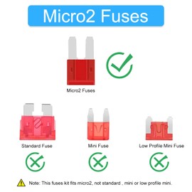 Micro2 Fuses Assortment Kit- 105 Pcs ATR APT Blade Car Fuses with Fuse Puller, Automotive Replacement Fuses for Car, Boat, RV, Truck, SUV (5A 7.5A 10A 15A 20A 25A 30Amp)