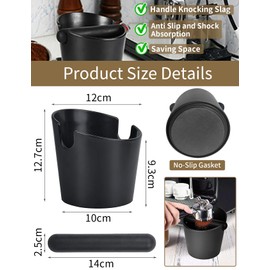Espresso Coffee Knock Box for Barista, ABS Coffee Grind Knock Box, Shock-Absorbent Durable Coffee Espresso Knock Box Dump Bin Grind Waste Bin with Removable Detachable Knock Bar and Non-Slip Base