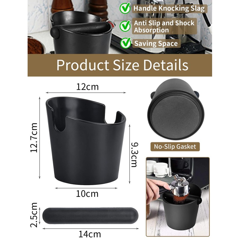 Espresso Coffee Knock Box for Barista, ABS Coffee Grind Knock
