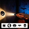 Lezevn 2pcs Halloween Projector Torch with Image Covers Ghost Pumpkin