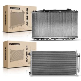 A-Premium Engine Coolant Radiator & A/C Condenser Cooling Kit Compatible with Honda Accord 2008-2012, Crosstour 2012-2015, 2.4L, Automatic Transmission, 2-PC Set