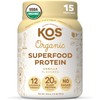KOS Vanilla Vegan Protein Powder - Erythritol Free, USDA Organic Pea Protein Blend, Plant-Based Superfood Enriched with Vitamins & Minerals - Ideal for Keto, Dairy-Free, and as a Nutrient-Packed Meal Replacement for Women & Men