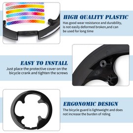 Rbleote Chain Guard Mountain Bike Chain Guard Bicycle Includes 8 Screws and 10 Reflective Stickers, Suitable for Mountain Bikes and Road Bikes with 42-44 Teeth etc