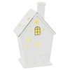 Mr Crimbo Light Up House Christmas Decoration Silver White Ceramic