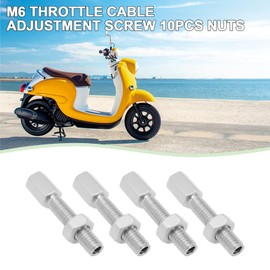 Be In Your Mind 10pcs Throttle Cable Adjustment Screw M6x37.5 mm Clutch Cable Repair Set Motorbike Drive Cables Brake Cable A3 Steel Screw with Nuts Compatible with Hercules Kreider Motorbike