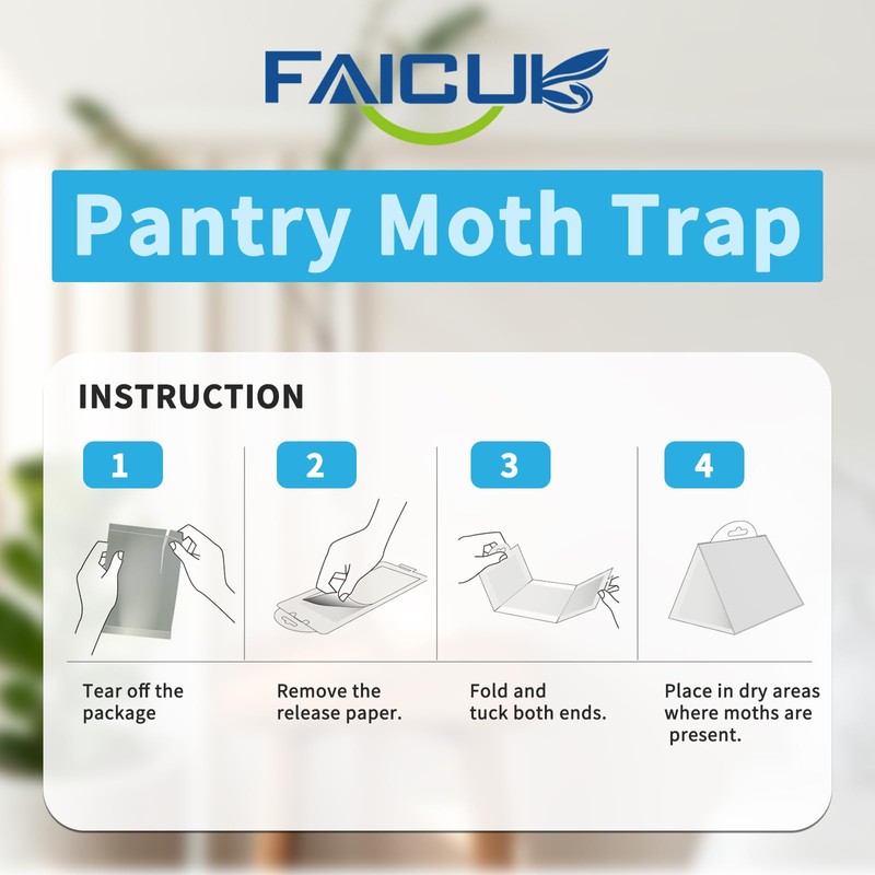 Faicuk Pantry Moth Traps with Pheromone Attractant for Home, Kitchen,