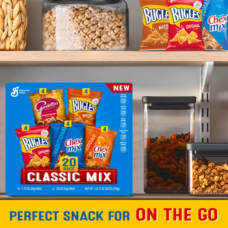 Classic Mix Snack Variety Pack, Bugles Original and Nacho Cheese,