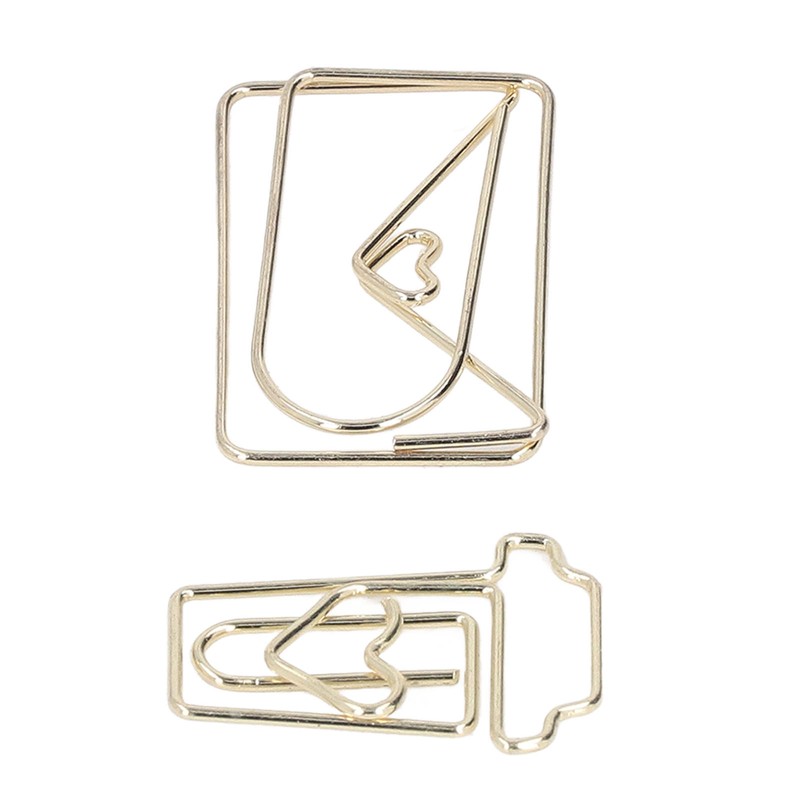 100Pcs Funny Planner Clips Anti Rust Electroplating Process Envelope Coffee