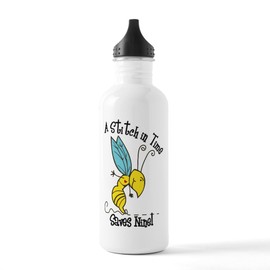 CafePress A Stitch In Time Water Bottle 1.0L (34 oz) Stainless Steel Water Bottle