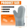 HESEE Silicone Oven Mitts, Heat Resistant 2PCS Mitts with Soft