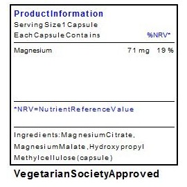 Metabolics Magnesium Citrate Malate Capsules to Support Exercise and Energy (Pot of 250 Capsules)